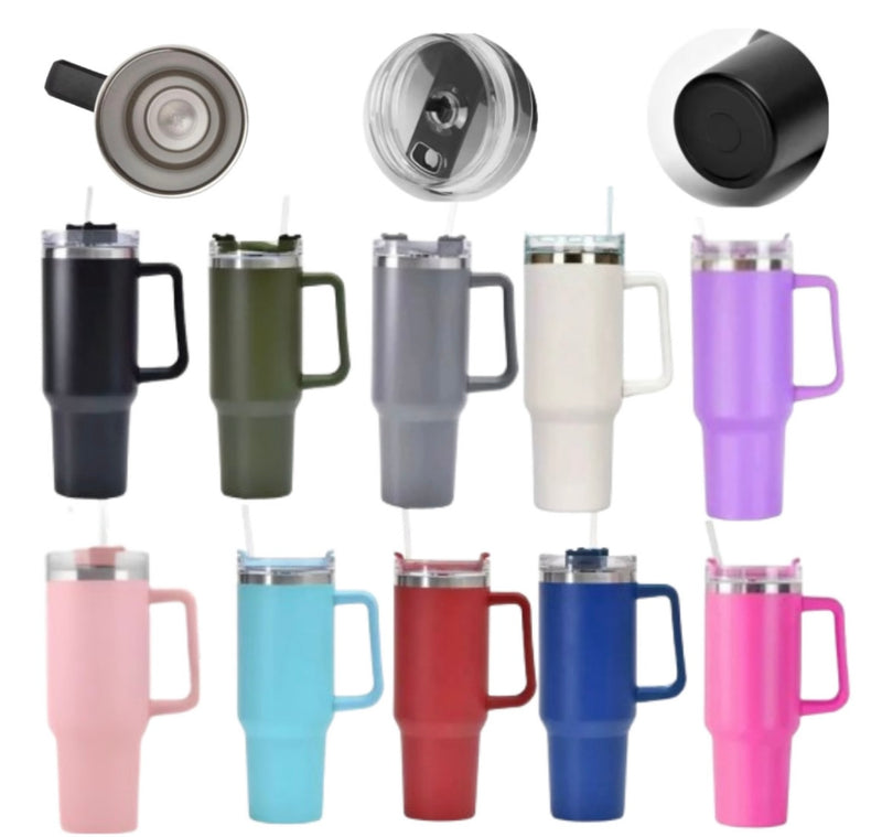 Copo Térmico Grande 1200 Ml Canudo  Parede Dupla “cor sortida”
