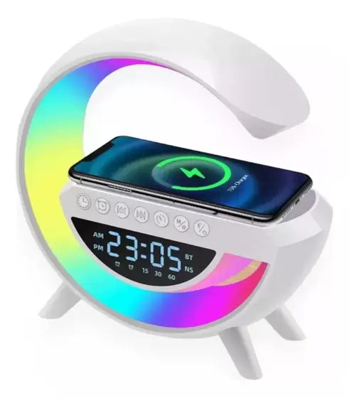 Luminária Rgb Caixa Som G Speaker Carregador Indução Smart